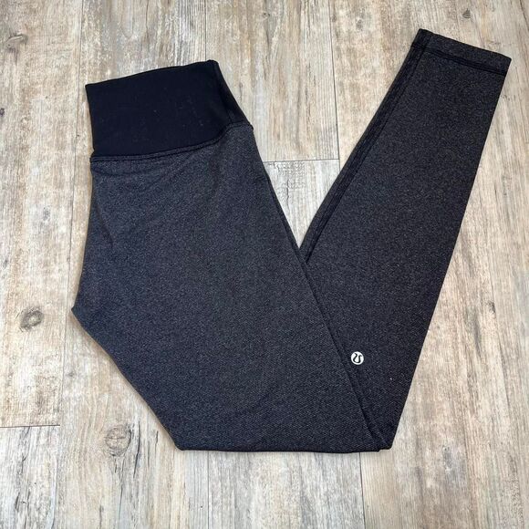 Lululemon Leggings Wunder Under Women's 6 Grey and Black - Picture 1 of 6